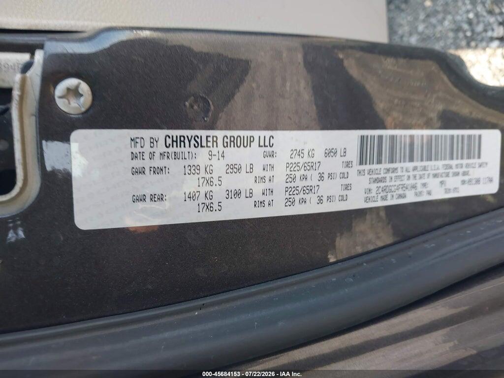 2C4RDGCG4FR541046 2015 DODGE GRAND CARAVAN photo no. 9