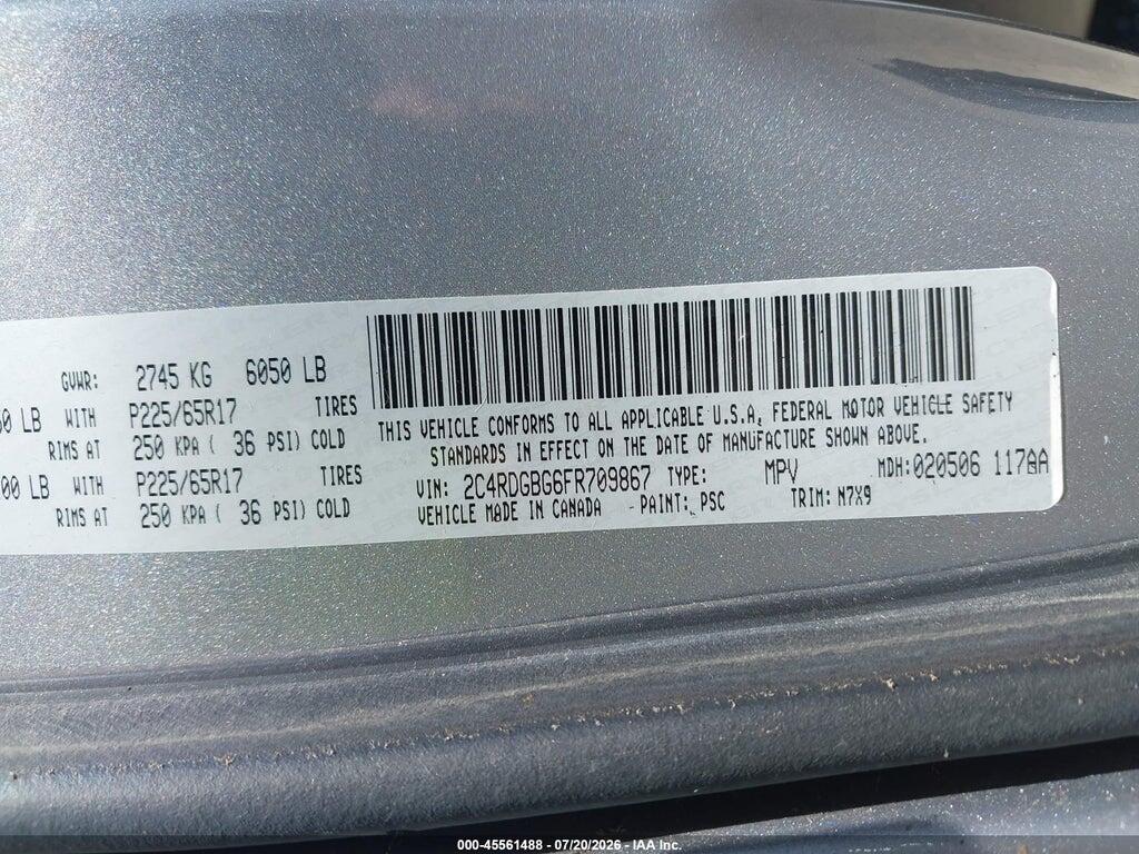 2C4RDGBG6FR709867 2015 DODGE GRAND CARAVAN photo no. 9