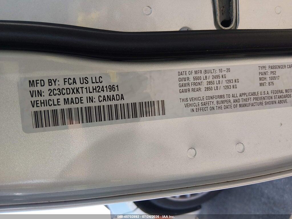 2C3CDXKT1LH241961 2020 DODGE CHARGER photo no. 9