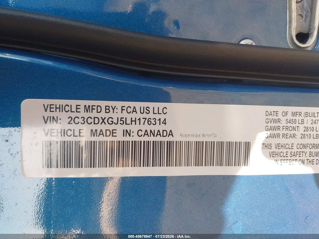 2C3CDXGJ5LH176314 2020 DODGE CHARGER photo no. 9