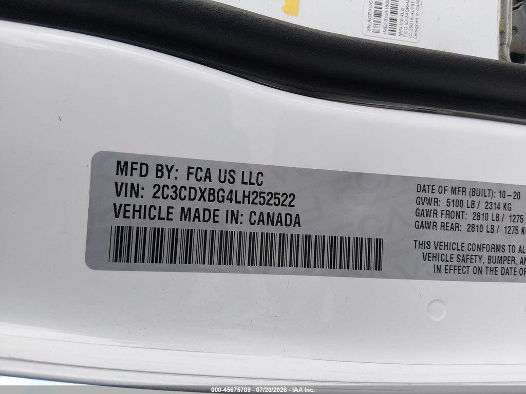 2C3CDXBG4LH252522 2020 DODGE CHARGER photo no. 9