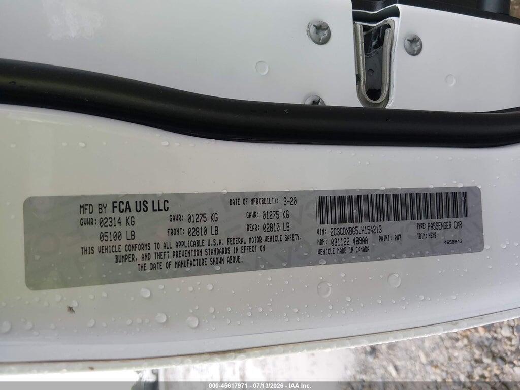 2C3CDXBG5LH154213 2020 DODGE CHARGER photo no. 9