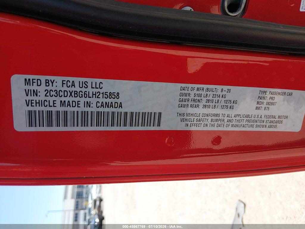 2C3CDXBG6LH215858 2020 DODGE CHARGER photo no. 9