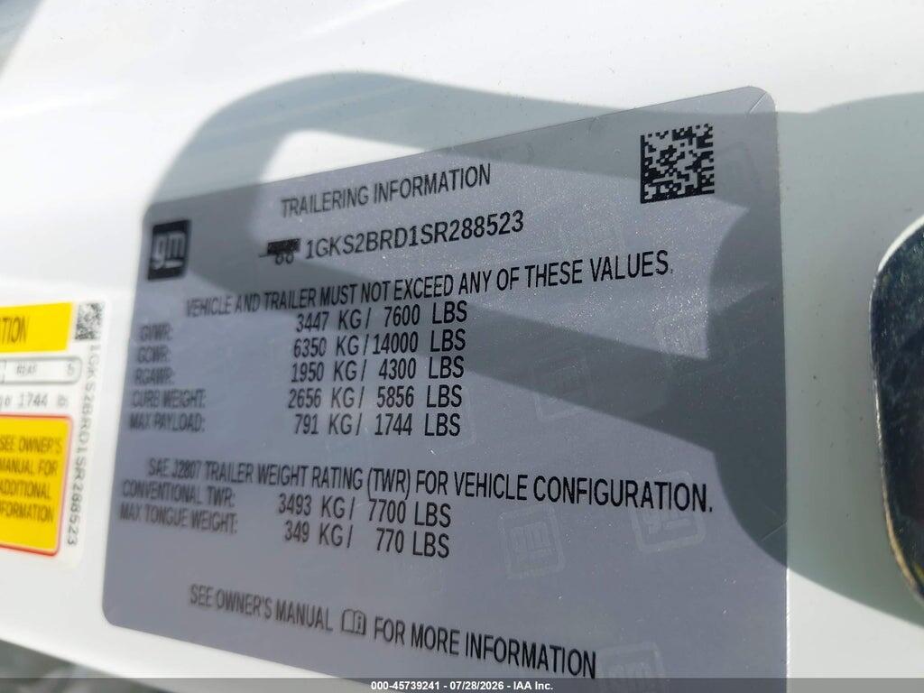 1GKS2BRD1SR288523 2025 GMC YUKON photo no. 9