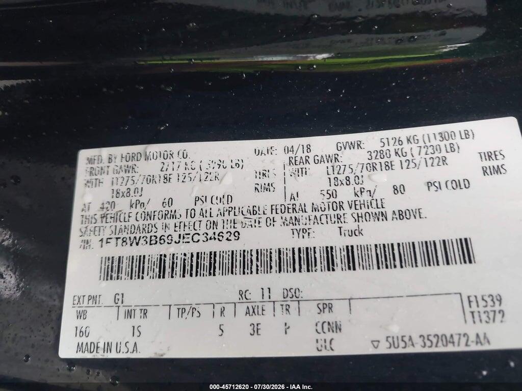 1FT8W3B69JEC34629 2018 FORD F-350 photo no. 8