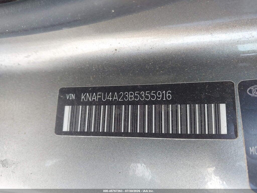 KNAFU4A23B5355916 2011 KIA FORTE photo no. 9
