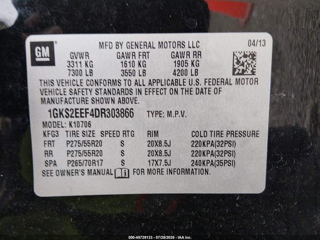 1GKS2EEF4DR303866 2013 GMC YUKON photo no. 9