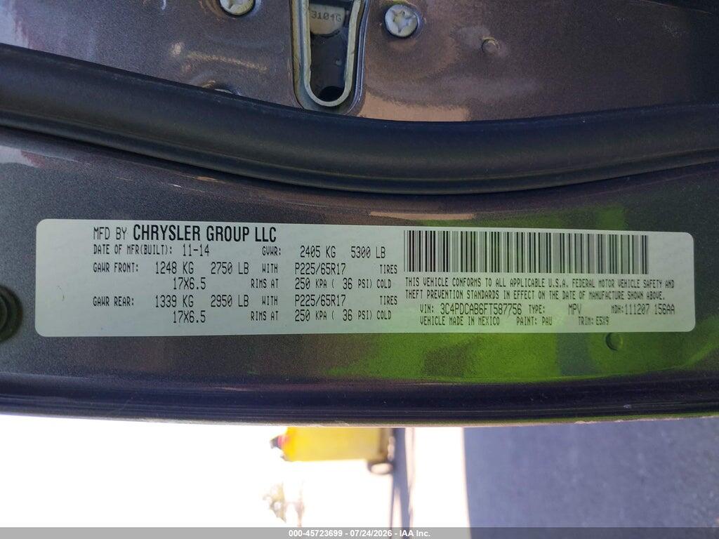 3C4PDCAB6FT587756 2015 DODGE JOURNEY photo no. 9