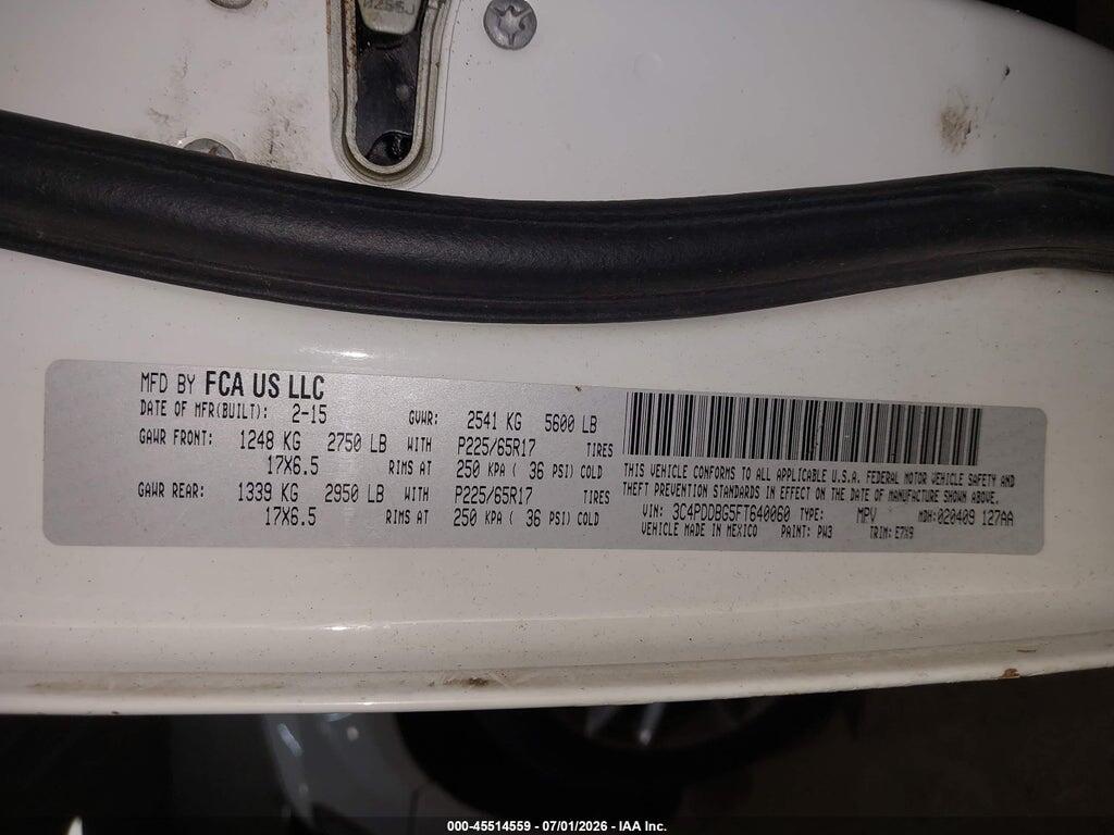 3C4PDDBG5FT640060 2015 DODGE JOURNEY photo no. 9