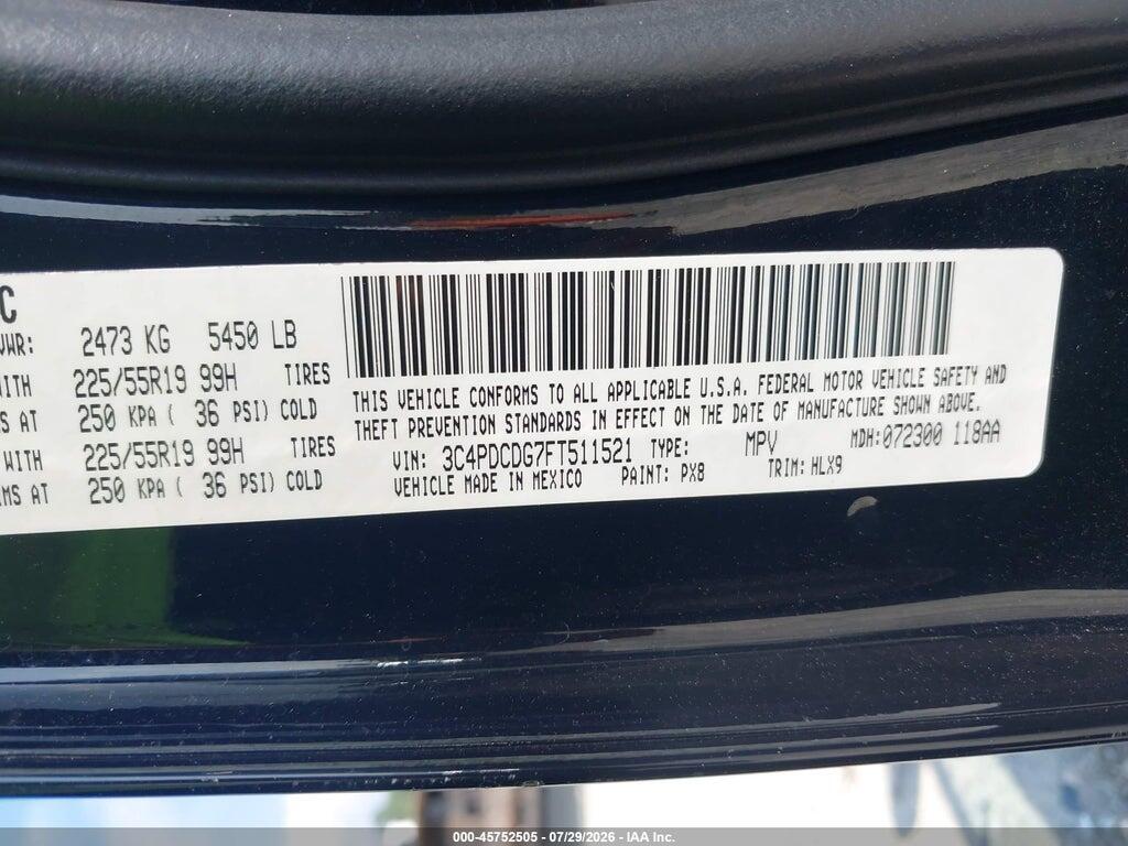 3C4PDCDG7FT511521 2015 DODGE JOURNEY photo no. 9