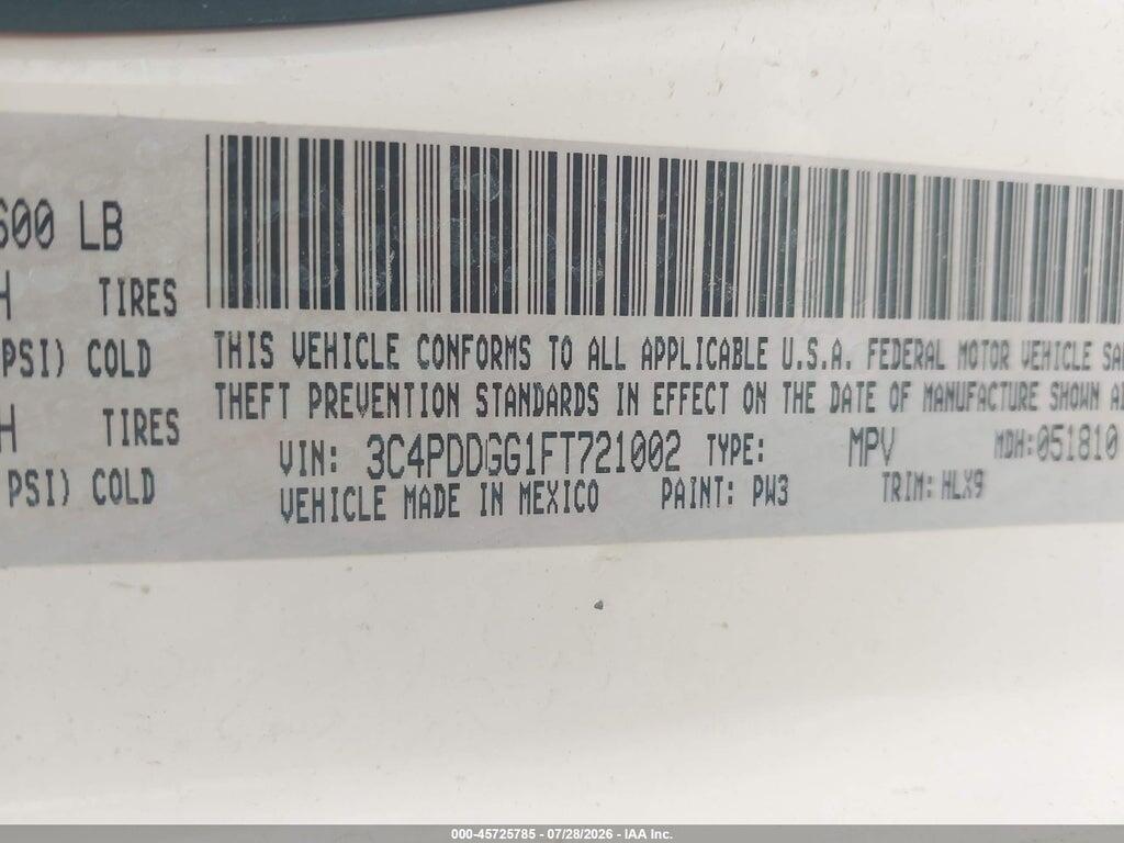 3C4PDDGG1FT721002 2015 DODGE JOURNEY photo no. 9