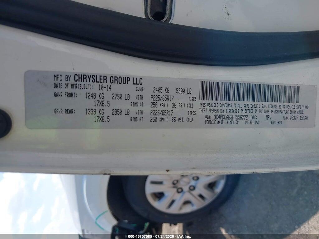 3C4PDCAB3FT556772 2015 DODGE JOURNEY photo no. 9