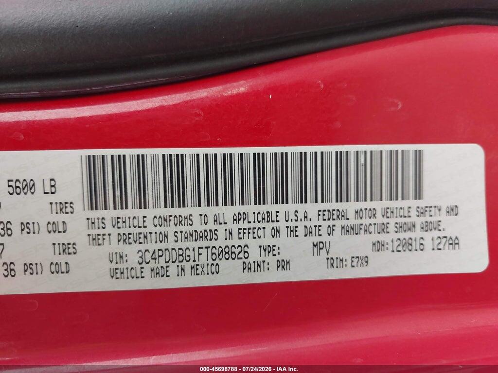 3C4PDDBG1FT608626 2015 DODGE JOURNEY photo no. 9