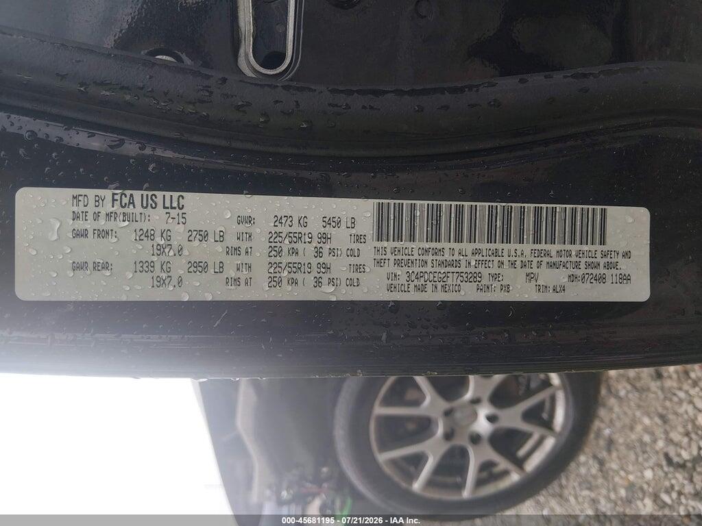 3C4PDCEG2FT753289 2015 DODGE JOURNEY photo no. 9