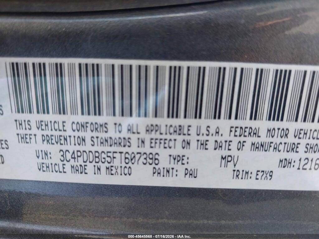 3C4PDDBG5FT607396 2015 DODGE JOURNEY photo no. 9