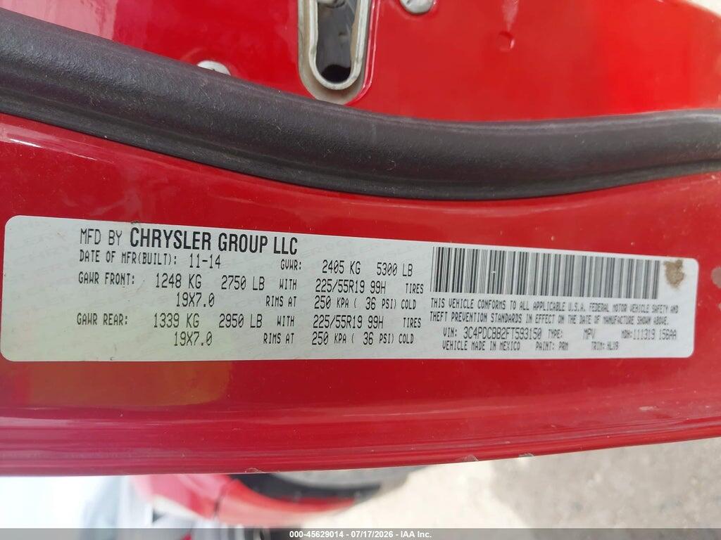 3C4PDCBB2FT593150 2015 DODGE JOURNEY photo no. 9
