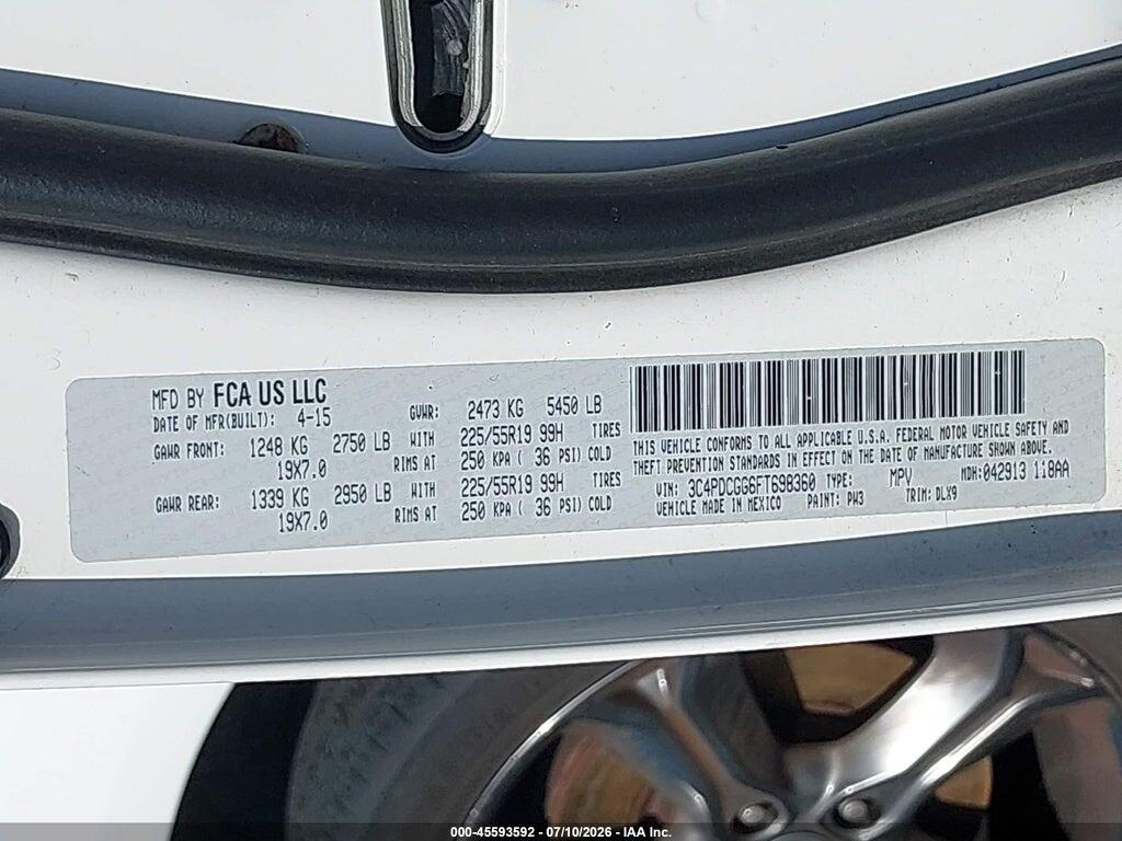 3C4PDCGG6FT698360 2015 DODGE JOURNEY photo no. 9