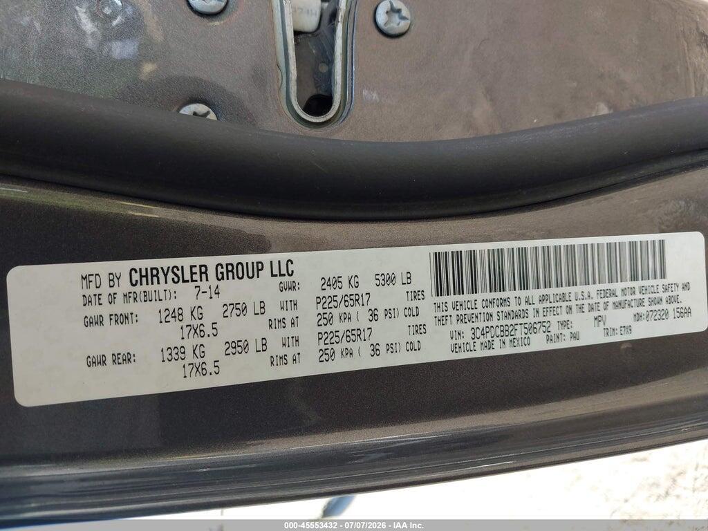 3C4PDCBB2FT506752 2015 DODGE JOURNEY photo no. 9
