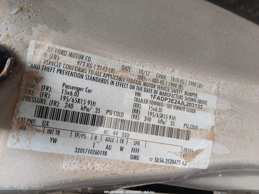 1FADP3E24JL203133 2018 FORD FOCUS photo no. 9