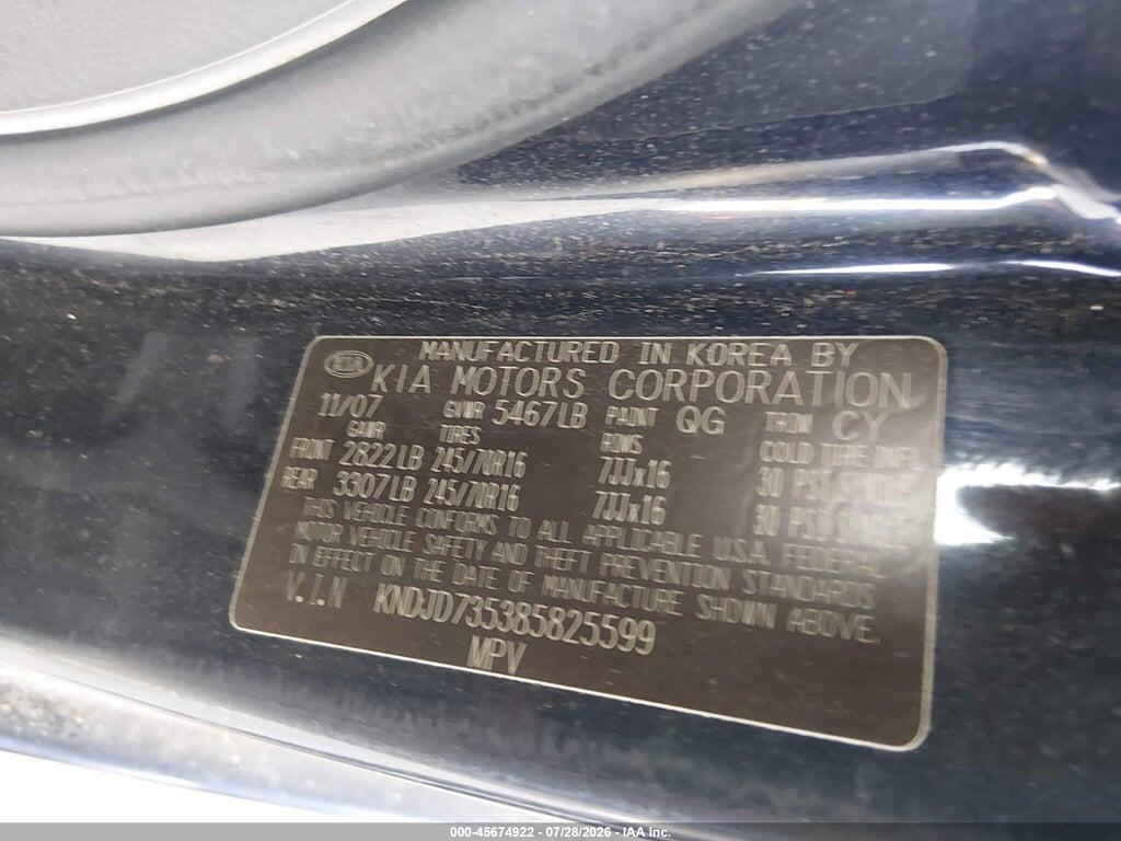 KNDJD735385825599 2008 KIA SORENTO photo no. 9