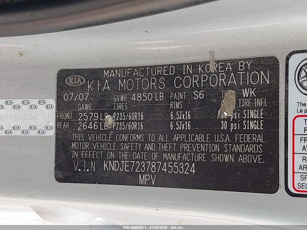 KNDJE723787455324 2008 KIA SPORTAGE photo no. 9