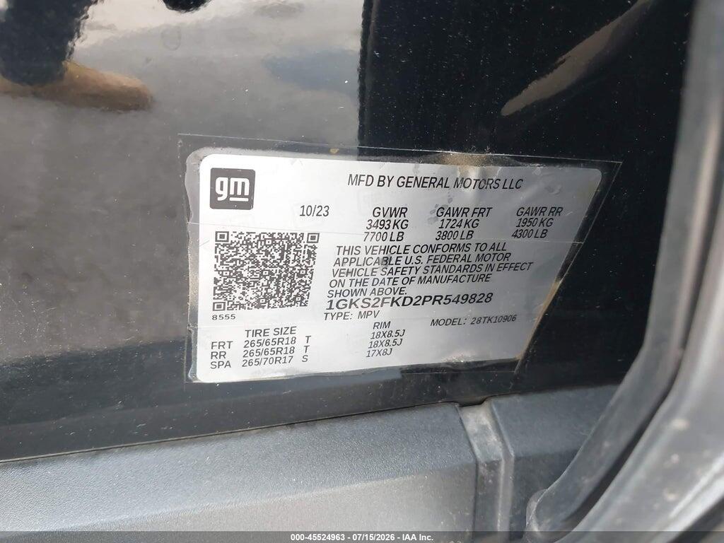 1GKS2FKD2PR549828 2023 GMC YUKON XL photo no. 9