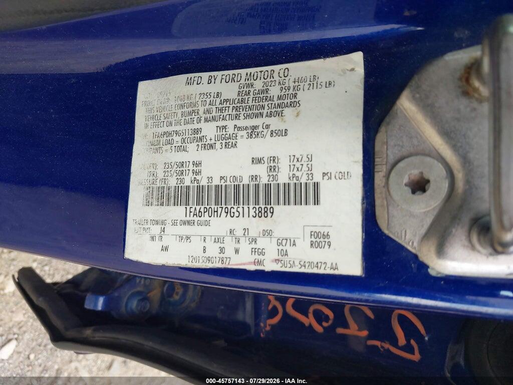 1FA6P0H79G5113889 2016 FORD FUSION photo no. 9