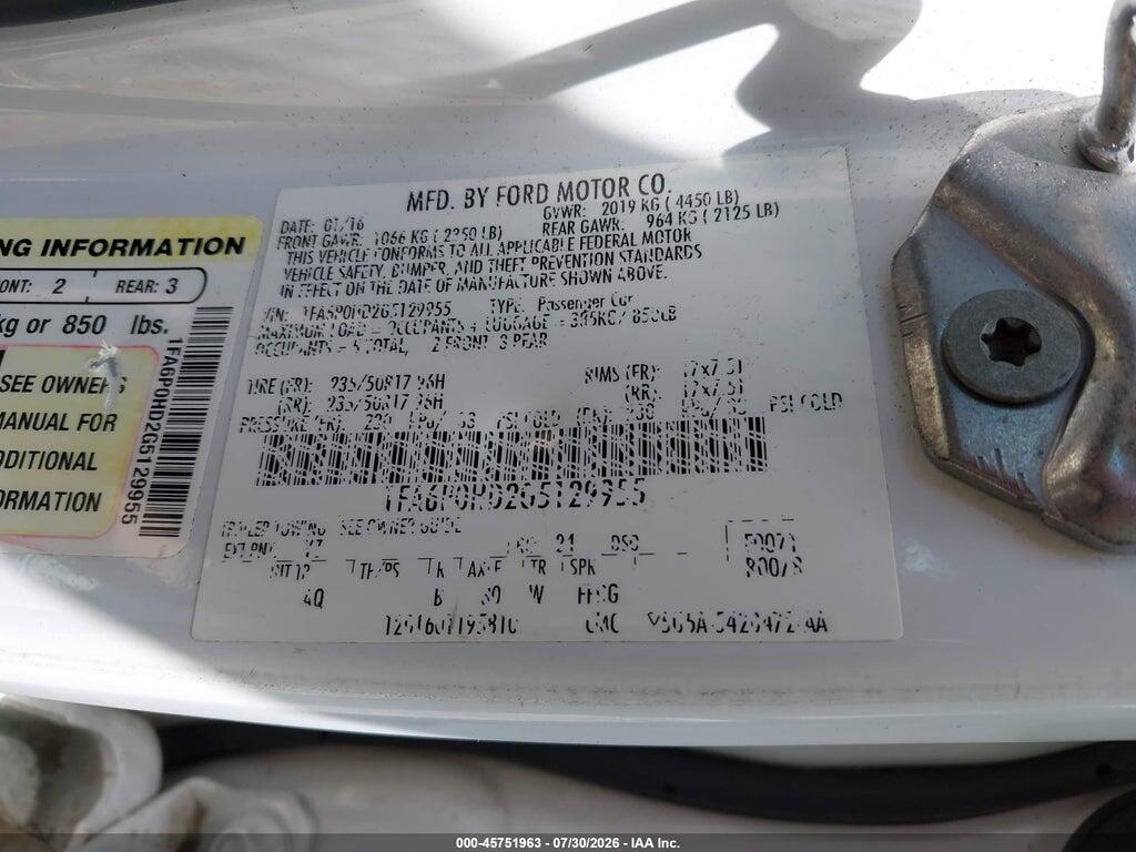 1FA6P0HD2G5129955 2016 FORD FUSION photo no. 9