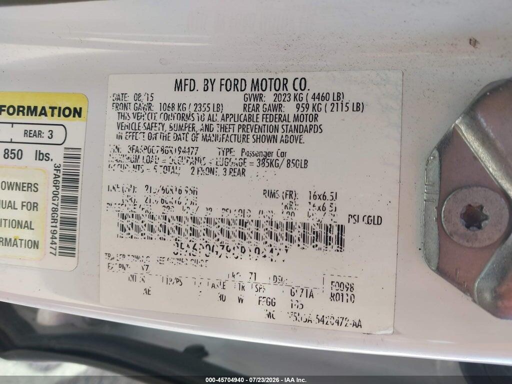 3FA6P0G78GR194477 2016 FORD FUSION photo no. 9