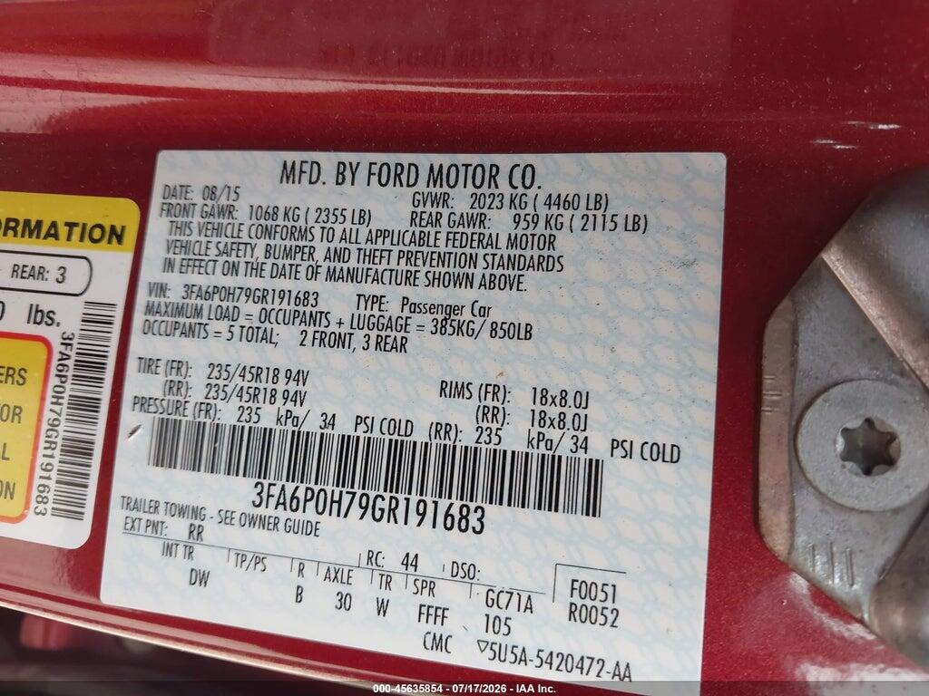 3FA6P0H79GR191683 2016 FORD FUSION photo no. 9