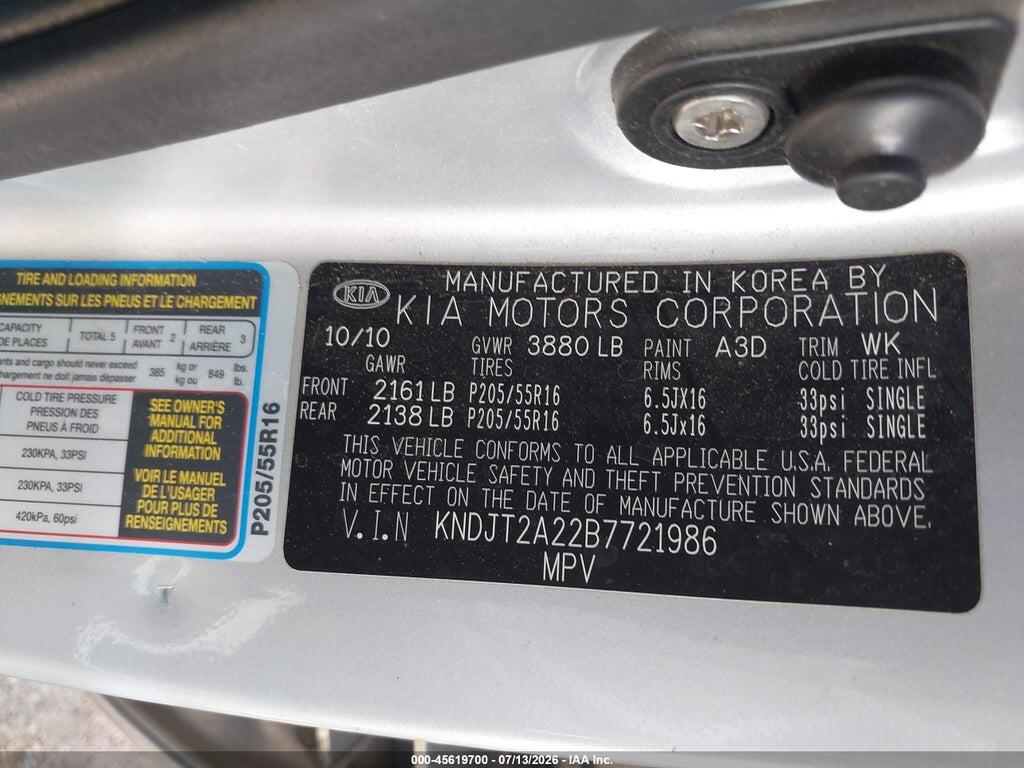 KNDJT2A22B7721986 2011 KIA SOUL photo no. 9