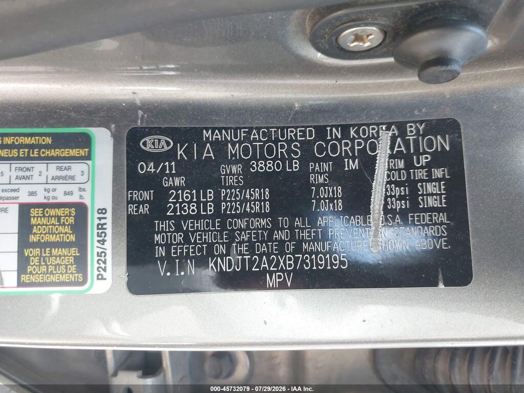 KNDJT2A2XB7319195 2011 KIA SOUL photo no. 9