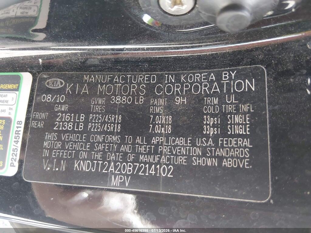 KNDJT2A20B7214102 2011 KIA SOUL photo no. 9