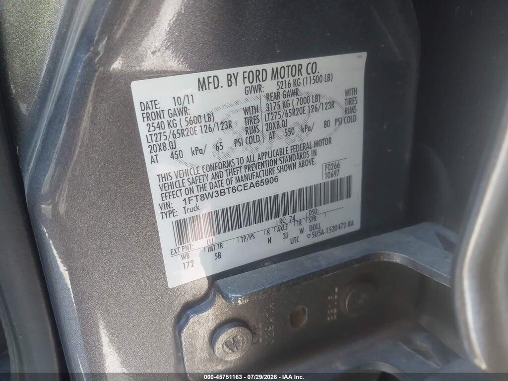1FT8W3BT6CEA65906 2012 FORD F-350 photo no. 8