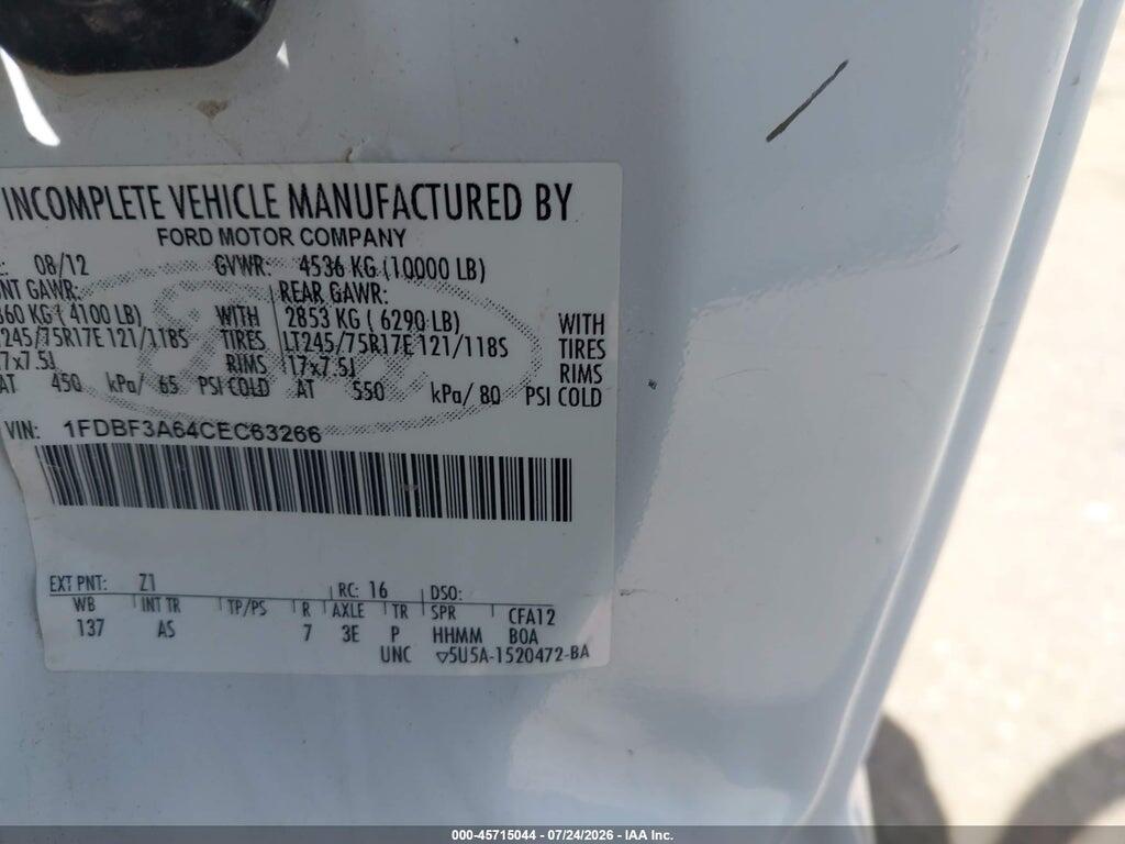 1FDBF3A64CEC63266 2012 FORD F-350 photo no. 9