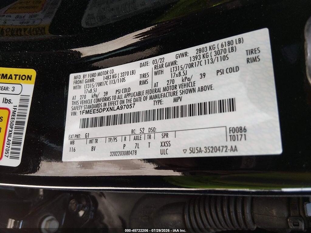 1FMEE5DPXNLA97057 2022 FORD BRONCO photo no. 9
