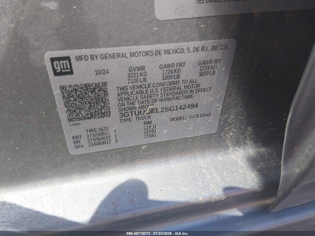 3GTUUGEL2SG142494 2025 GMC SIERRA 1500 photo no. 9