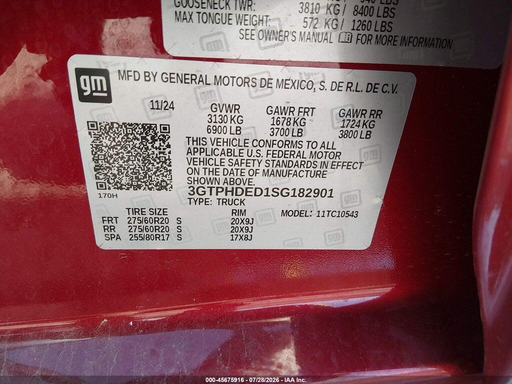 3GTPHDED1SG182901 2025 GMC SIERRA 1500 photo no. 9
