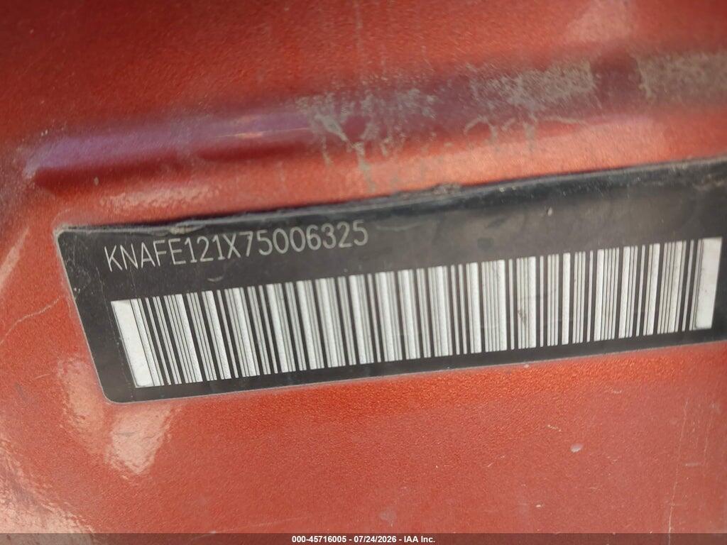 KNAFE121X75006325 2007 KIA SPECTRA photo no. 9