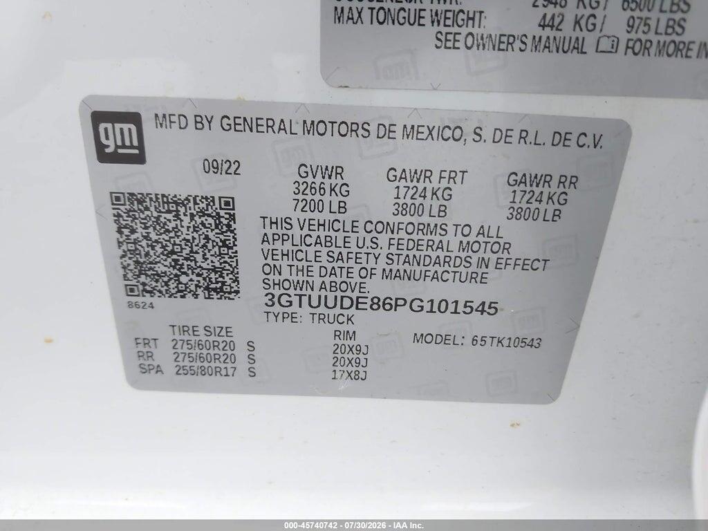 3GTUUDE86PG101545 2023 GMC SIERRA 1500 photo no. 9