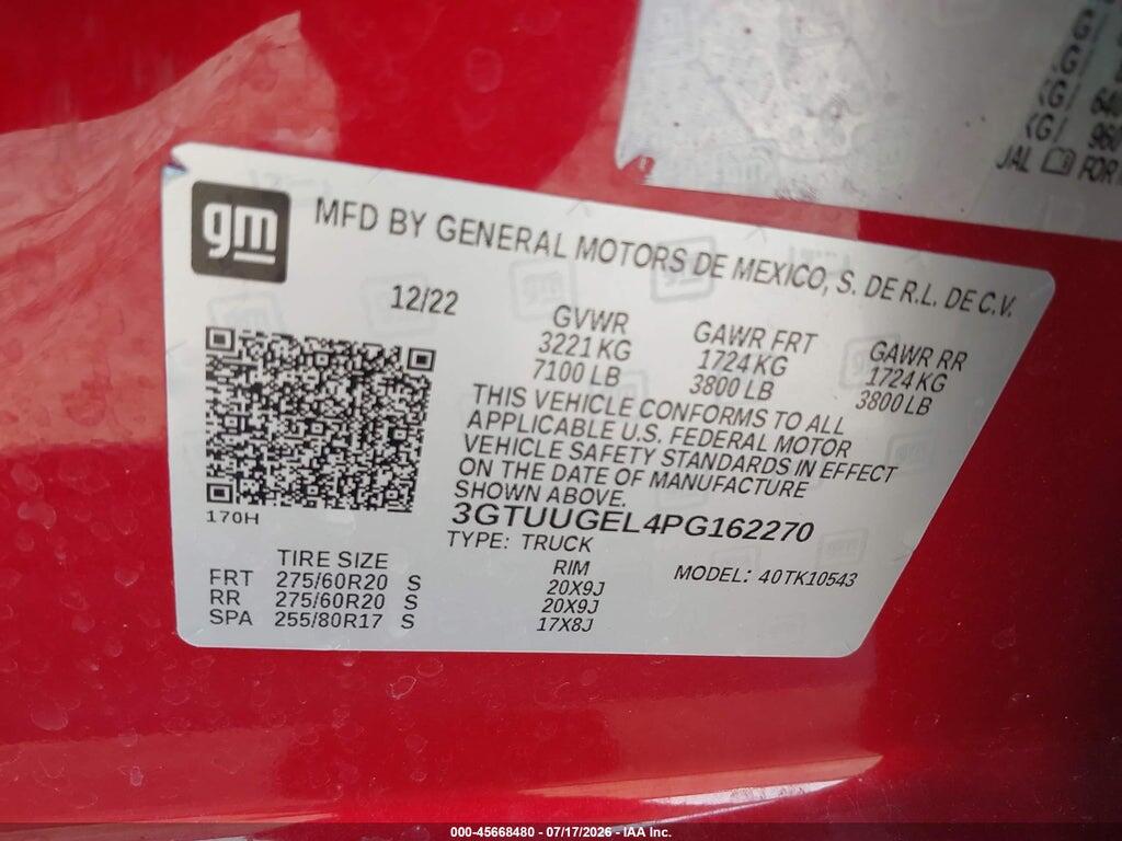 3GTUUGEL4PG162270 2023 GMC SIERRA 1500 photo no. 9