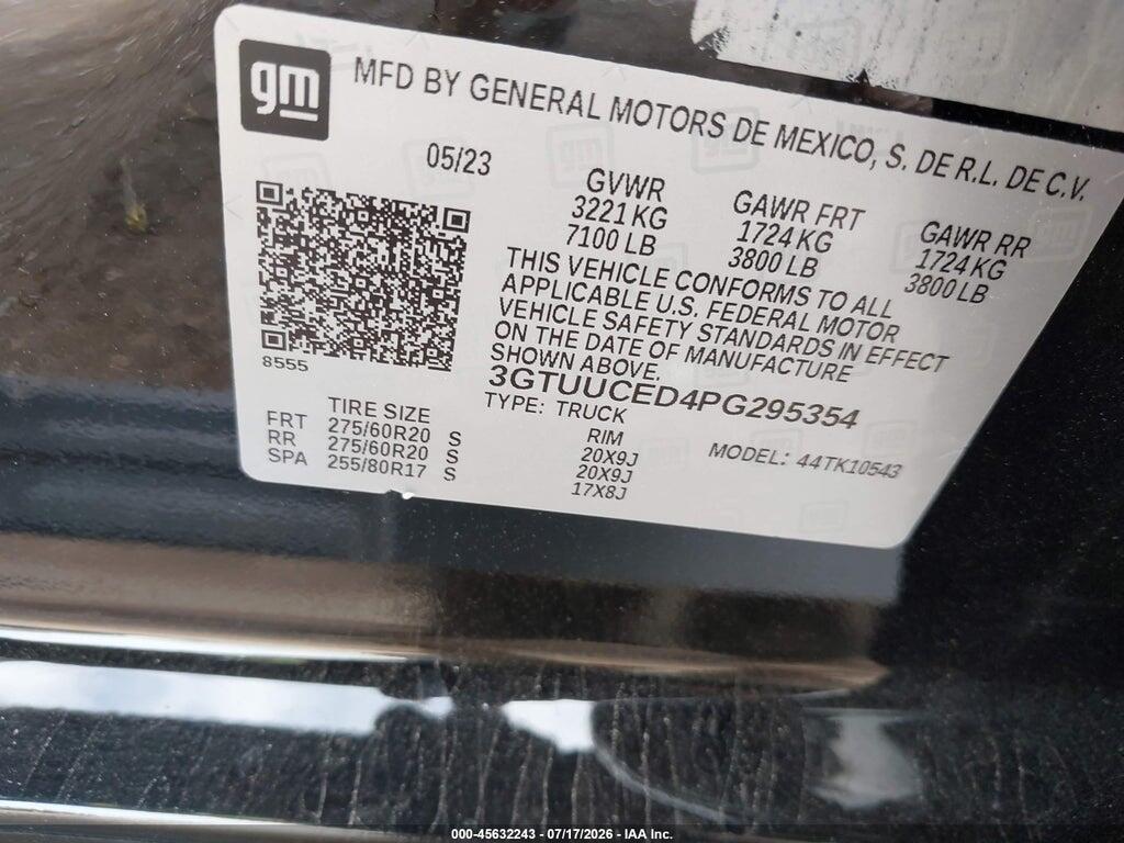 3GTUUCED4PG295354 2023 GMC SIERRA 1500 photo no. 9