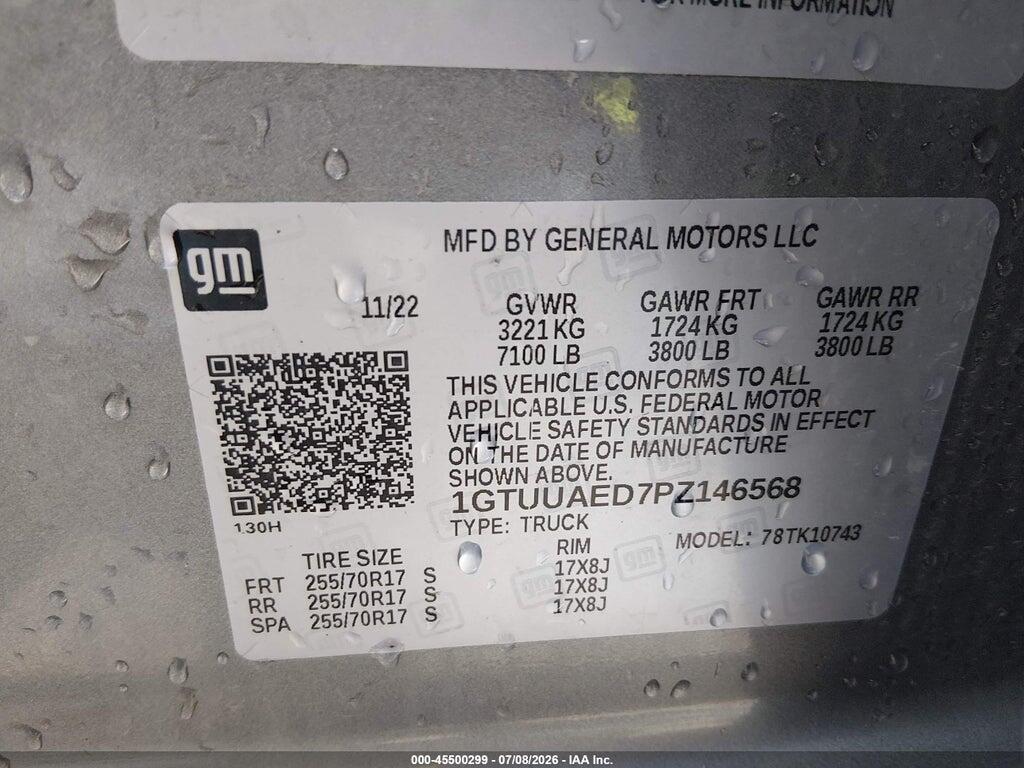 1GTUUAED7PZ146568 2023 GMC SIERRA 1500 photo no. 9