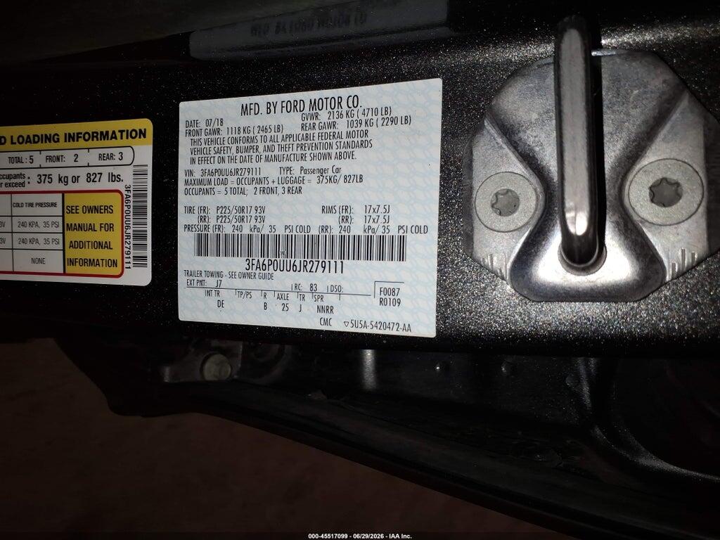 3FA6P0UU6JR279111 2018 FORD FUSION HYBRID photo no. 9