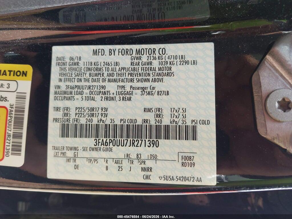 3FA6P0UU7JR271390 2018 FORD FUSION HYBRID photo no. 9