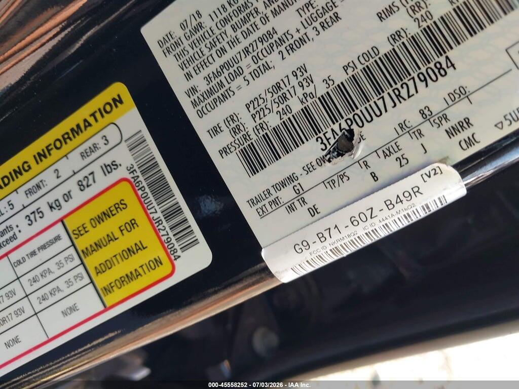 3FA6P0UU7JR279084 2018 FORD FUSION HYBRID photo no. 9