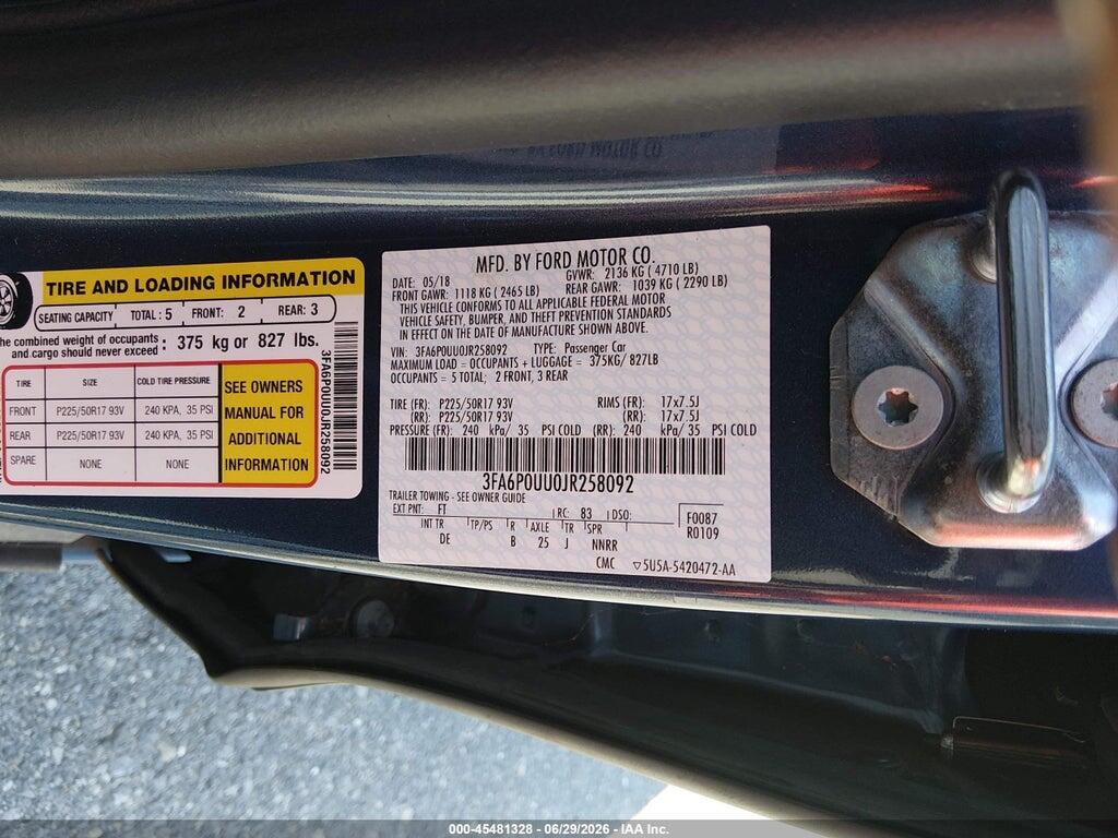 3FA6P0UU0JR258092 2018 FORD FUSION HYBRID photo no. 9