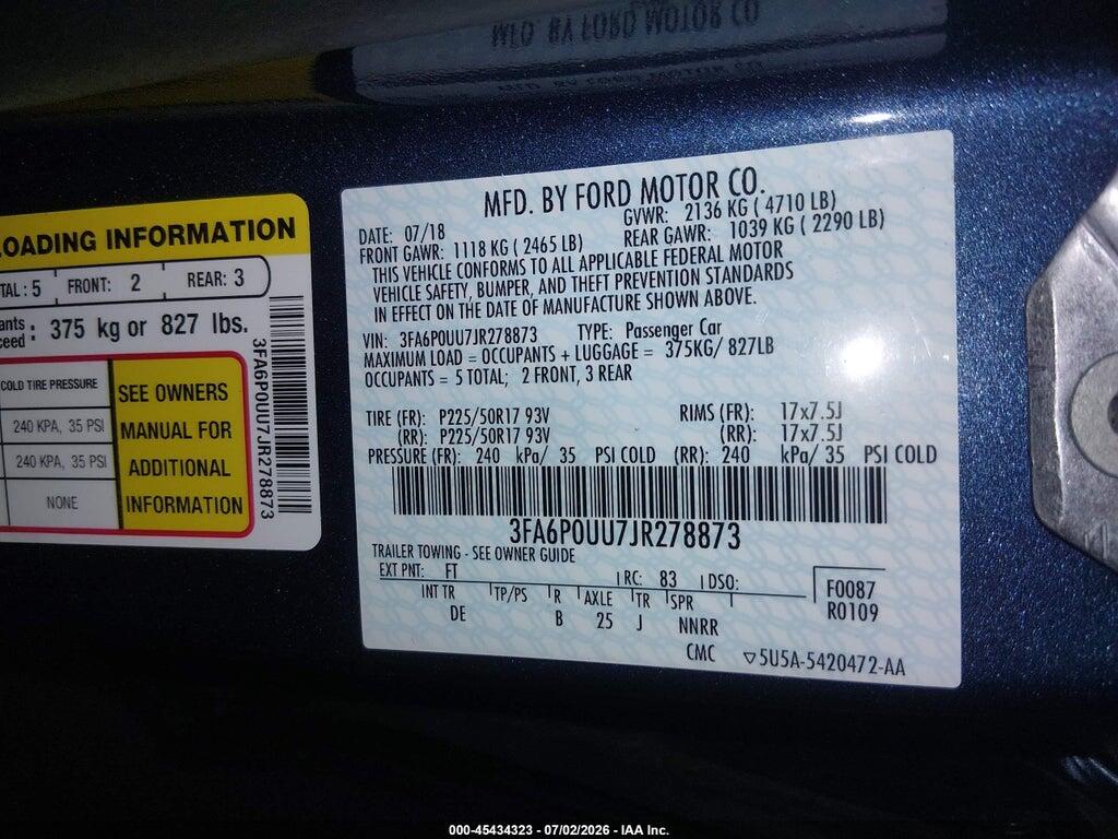 3FA6P0UU7JR278873 2018 FORD FUSION HYBRID photo no. 9