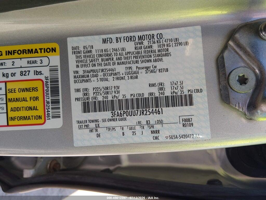 3FA6P0UU7JR254461 2018 FORD FUSION HYBRID photo no. 9