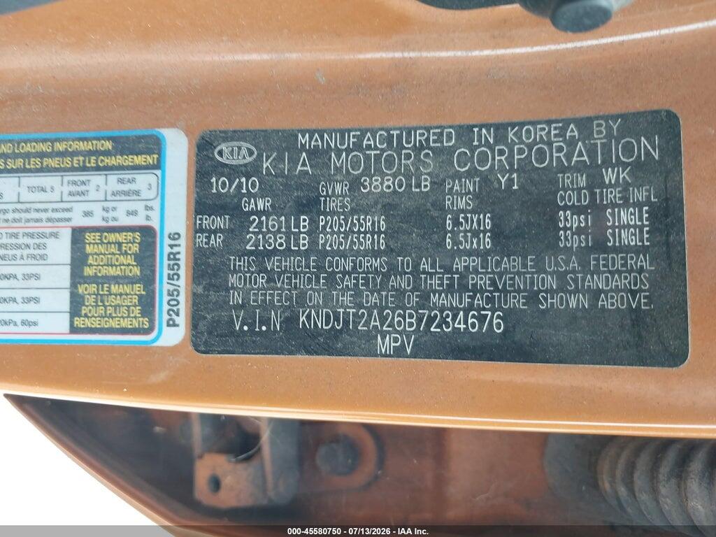 KNDJT2A26B7234676 2011 KIA SOUL photo no. 9